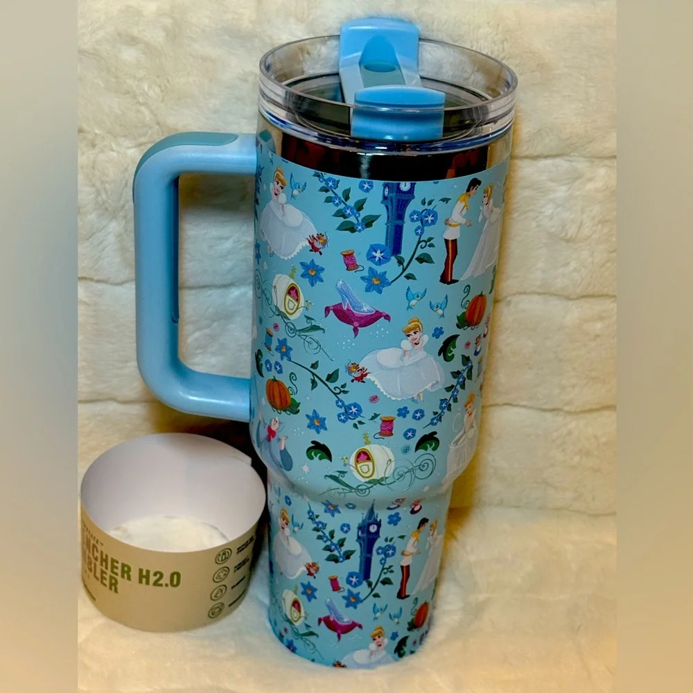 Disney Cinderella Stanley Light Blue Tumbler with Prince Charming 40oz NIB - Picture 2 of 4